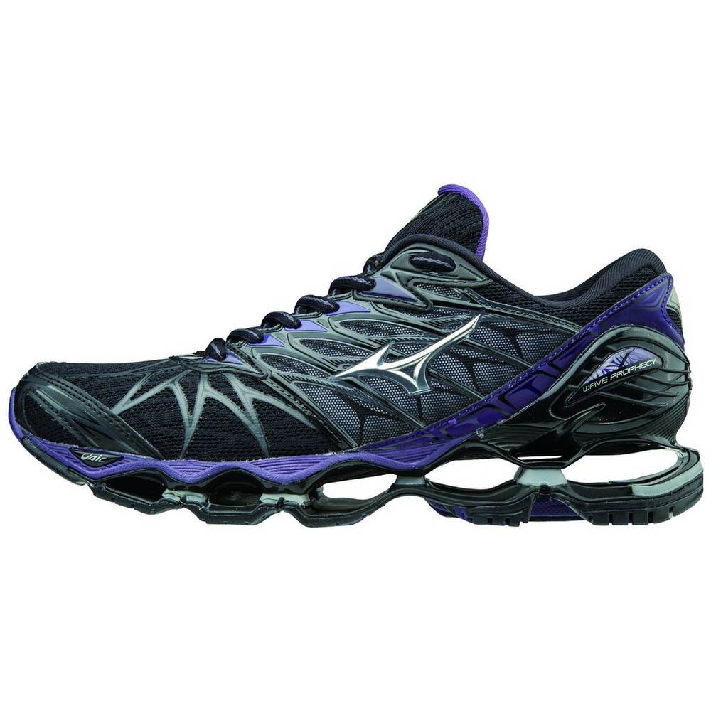 Zapatillas Running Mizuno Wave Prophecy 7 Mujer Negras/Plateadas Ofertas YAOV-54810